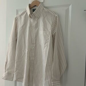 Vintage Hyde Park NWT- Medium- Classic Beige Striped Men's Shirt